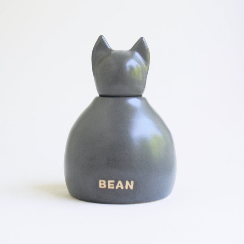 Small Slate Gray Cat Urn