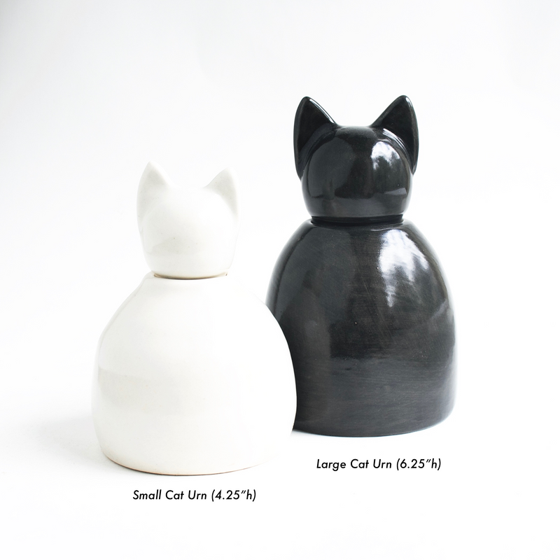 Small Slate Gray Cat Urn