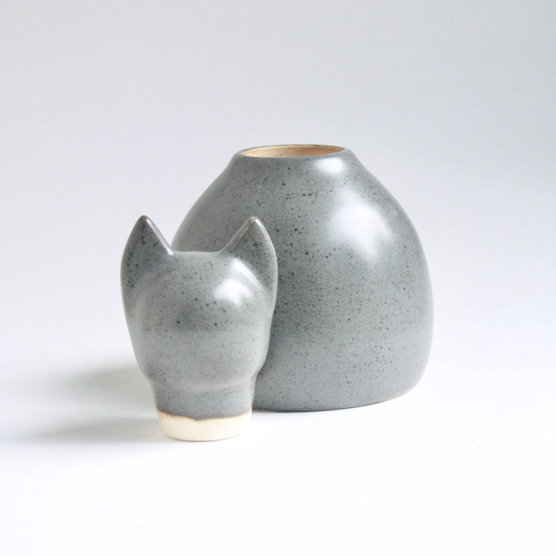 Small Speckled Gray Cat Urn