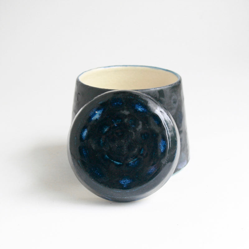 Shiny Blue-Black Keepsake Urn