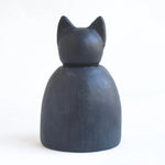 Large Matte Black Cat Urn