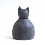 Small Matte Charcoal Cat Urn