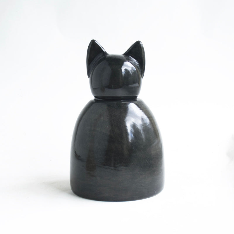 Large Black Cat Urn