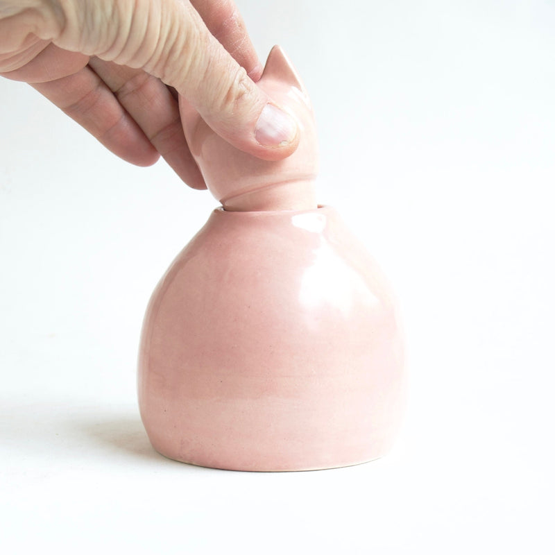 Small Pink Cat Urn